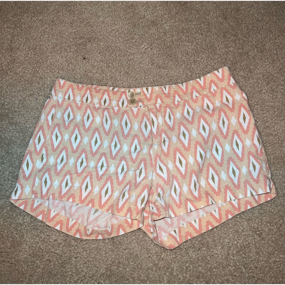 Carole Little Tan, Pink & White High Waist shorts size 0 - Picture 5 of 7